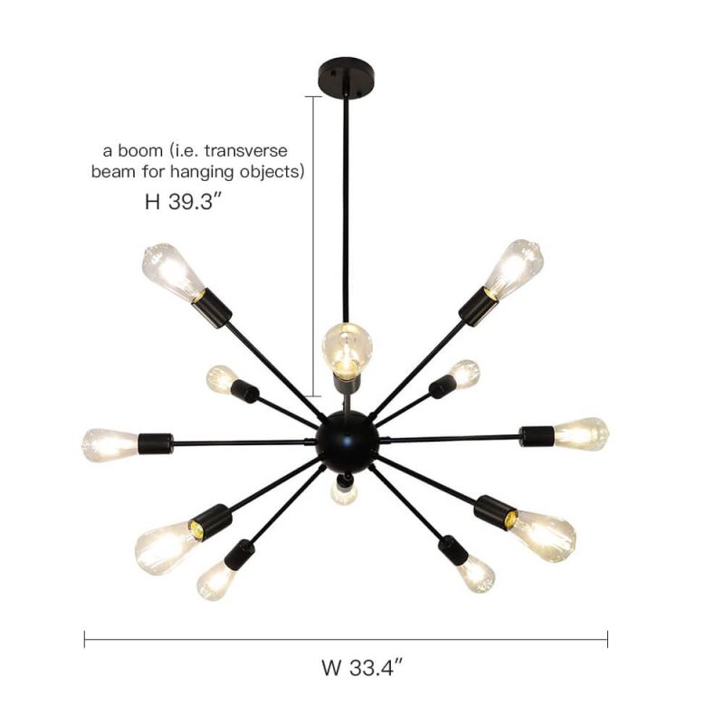 12-Bulbs Iron Satellite Chandelier - Image 4