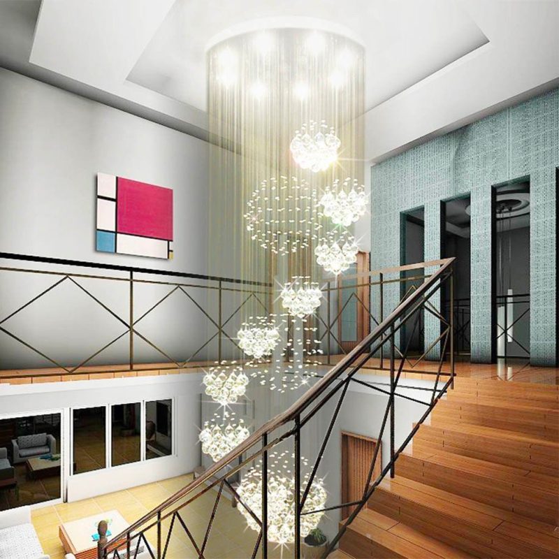 Luxury Solar System Spiral Raindrop Chandelier For Foyer and Entryway - Image 7