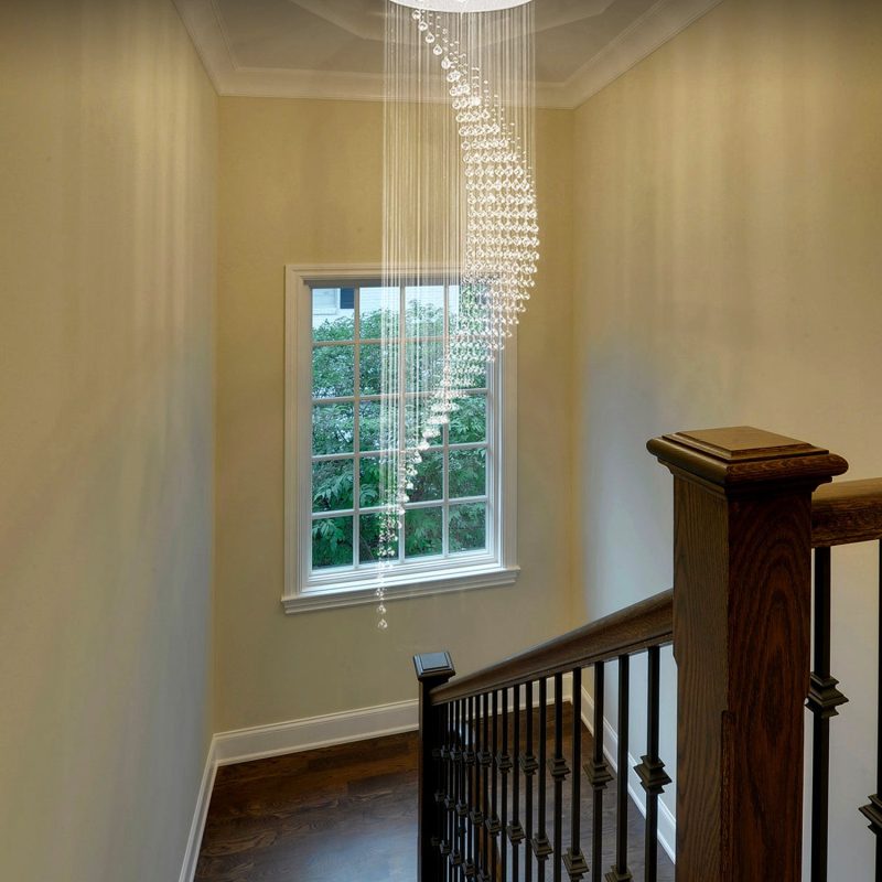 Moon Shaped Spiral Wave Raindrop Crystal Chandelier - Image 4