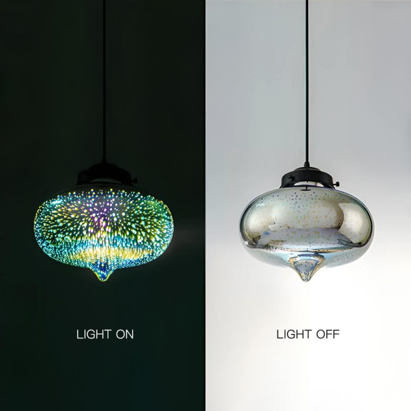 3-Lights  3D Colorful Glass Fireworks ART Pendant Light - Image 8