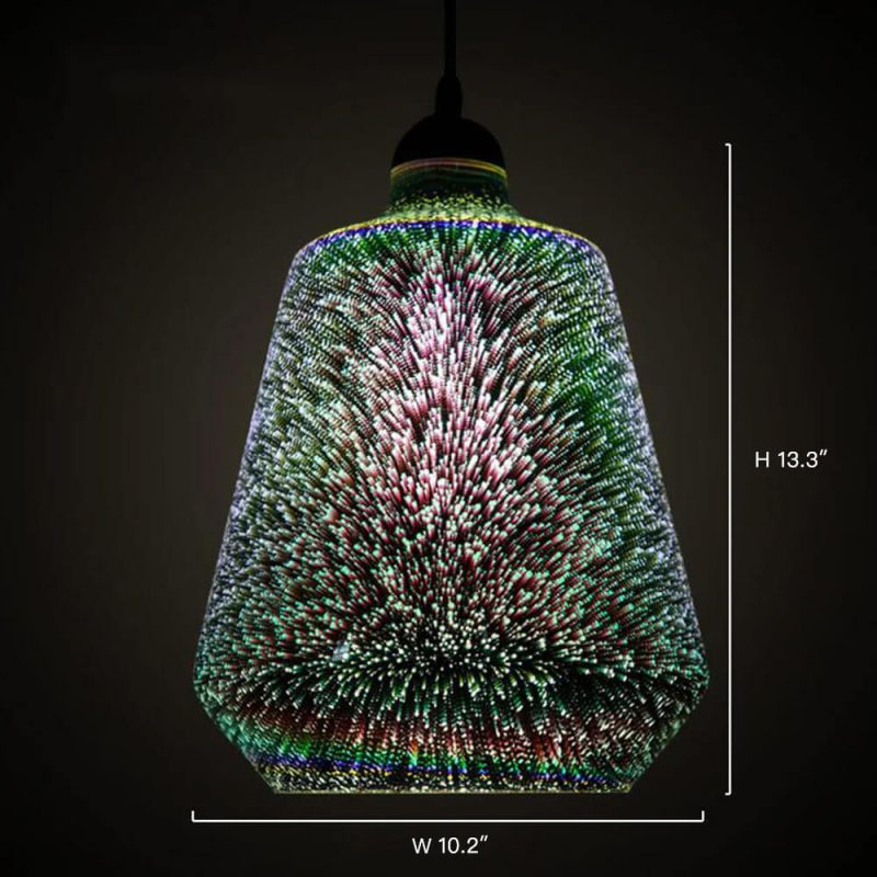 3-Lights  3D Colorful Glass Fireworks ART Pendant Light - Image 5