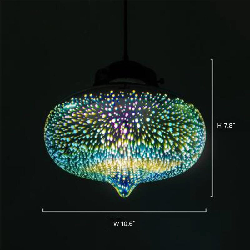 3-Lights  3D Colorful Glass Fireworks ART Pendant Light - Image 6