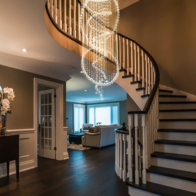 Three Circle Spiral Raindrop Chandelier Ceiling Lights - Image 3