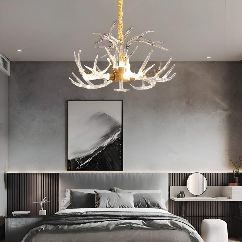 7-Light Resin Deer Horn Antler Ceiling - Image 4