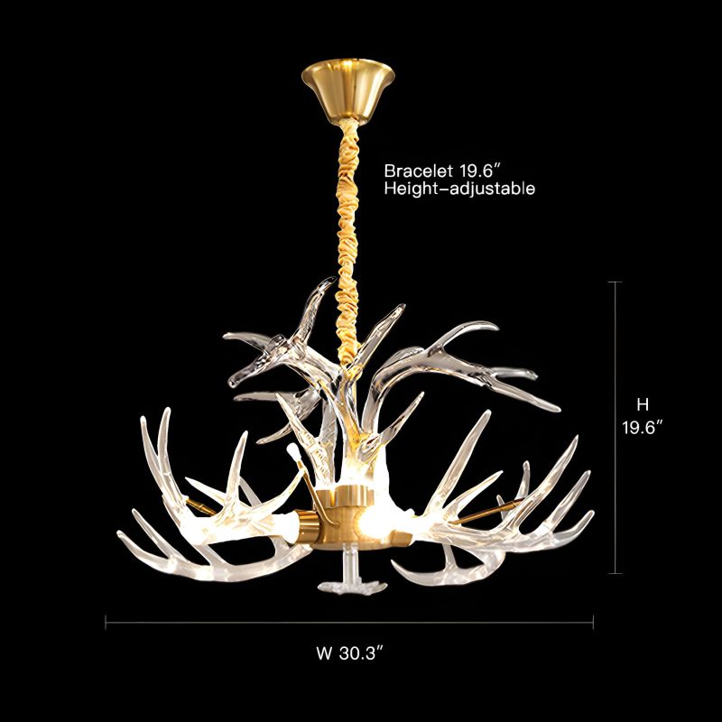 7-Light Resin Deer Horn Antler Ceiling - Image 8