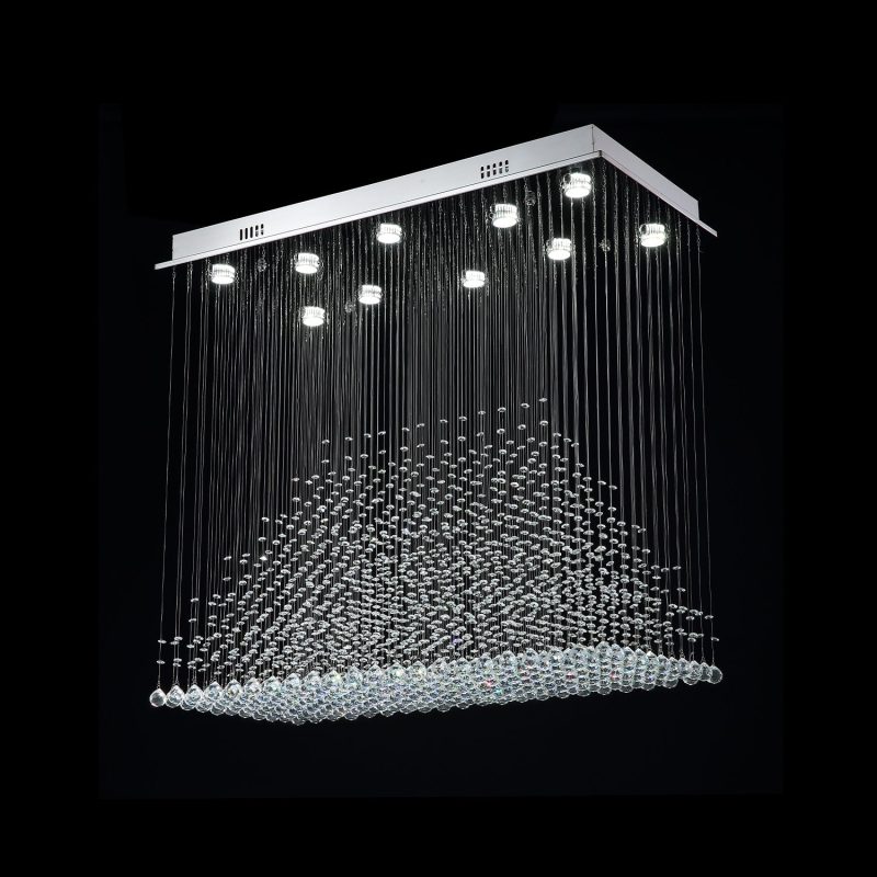 Rectangular Base Pyramid Raindrop Crystal Ceiling Lights - Image 9