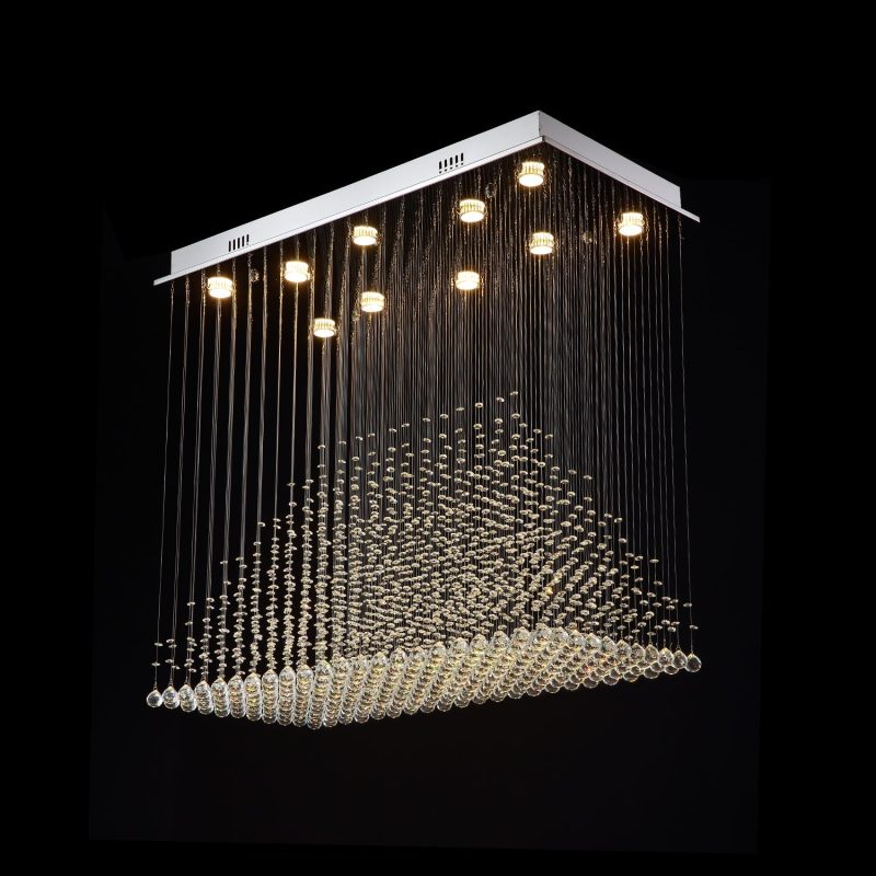 Rectangular Base Pyramid Raindrop Crystal Ceiling Lights - Image 8