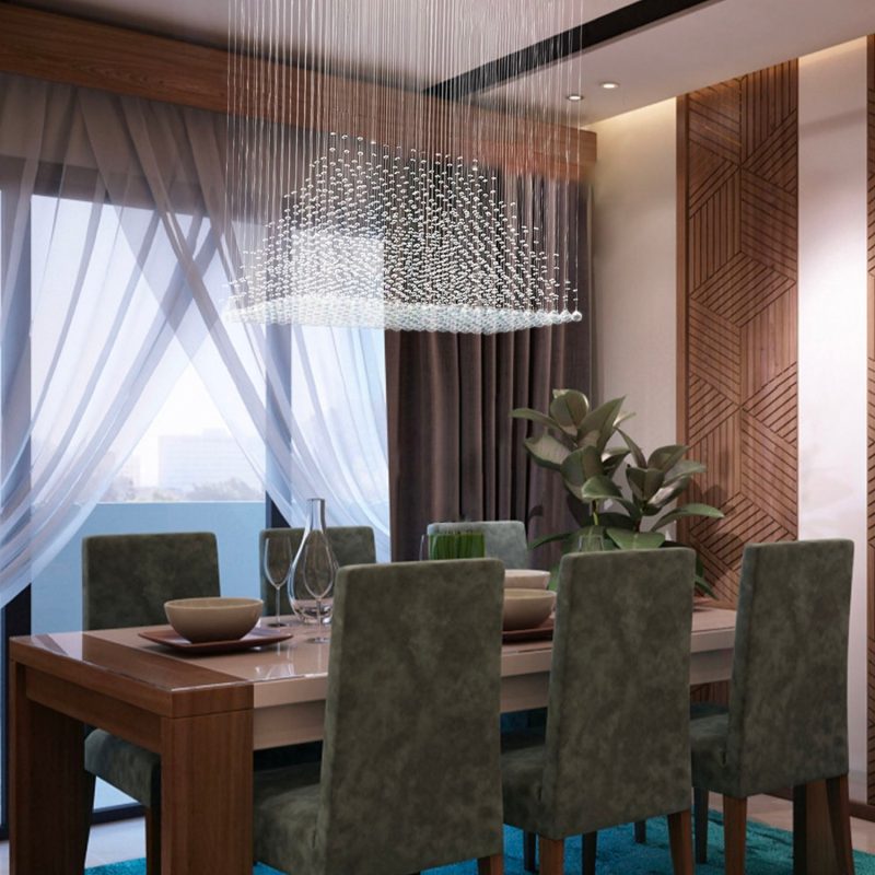 Rectangular Base Pyramid Raindrop Crystal Ceiling Lights - Image 6