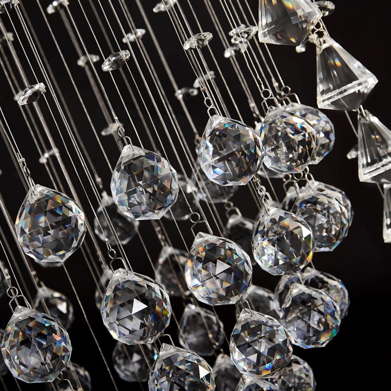 Double Spiral  Crystal Chandelier With Three Spheres For Foyer - Image 7