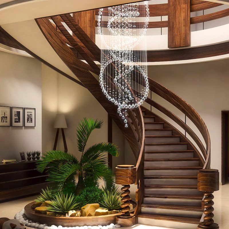 Three Circle Spiral Raindrop Chandelier Ceiling Lights - Image 2