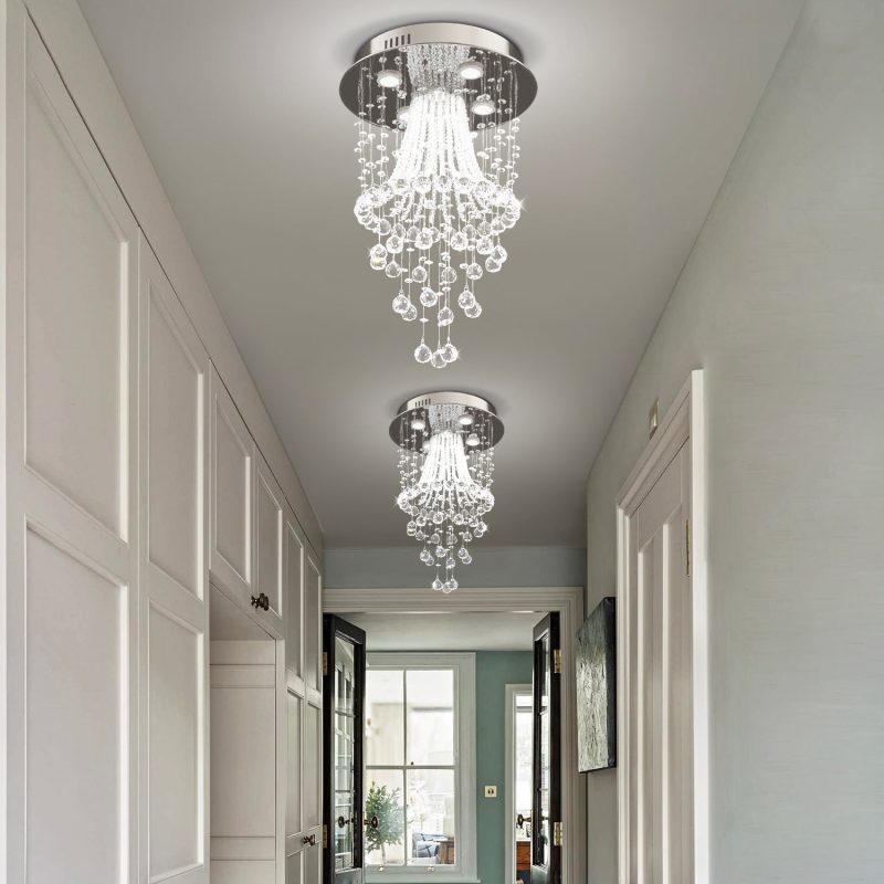 Modern Round Flush Mount Crystal Chandelier - Jellyfish Ceiling Light - Image 4