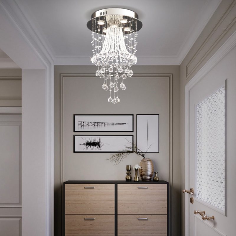 Modern Round Flush Mount Crystal Chandelier - Jellyfish Ceiling Light - Image 3