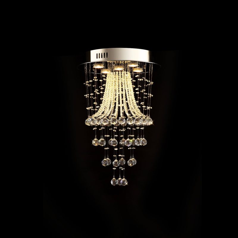 Modern Round Flush Mount Crystal Chandelier - Jellyfish Ceiling Light - Image 6