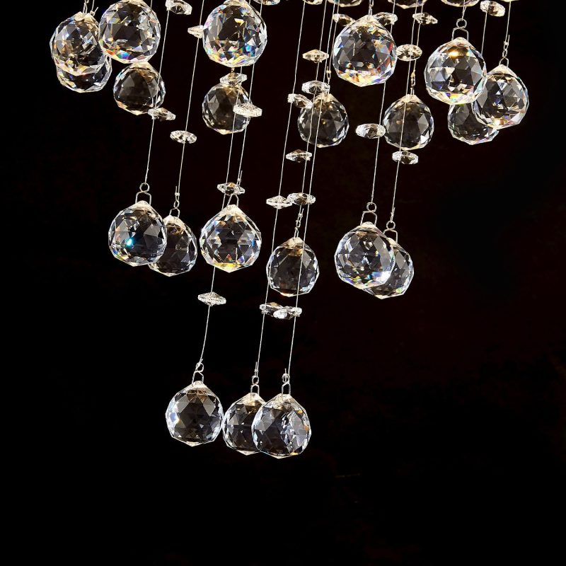 Modern Round Flush Mount Crystal Chandelier - Jellyfish Ceiling Light - Image 8