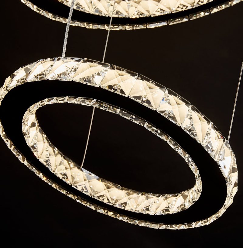 Five & Six Ring Crystal Chandelier Suspension Lights - Image 9