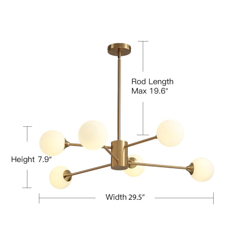 Glass Globes Sputnik Radial Chandelier - Image 6