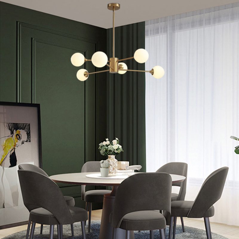 Glass Globes Sputnik Radial Chandelier - Image 3