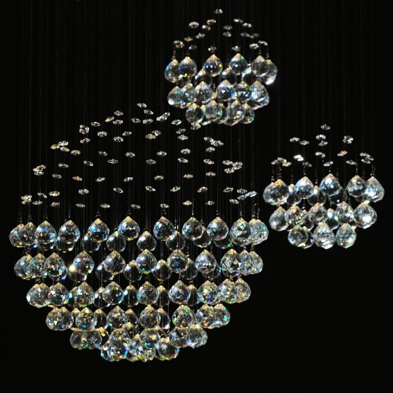 Luxury Solar System Spiral Raindrop Chandelier For Foyer and Entryway - Image 10