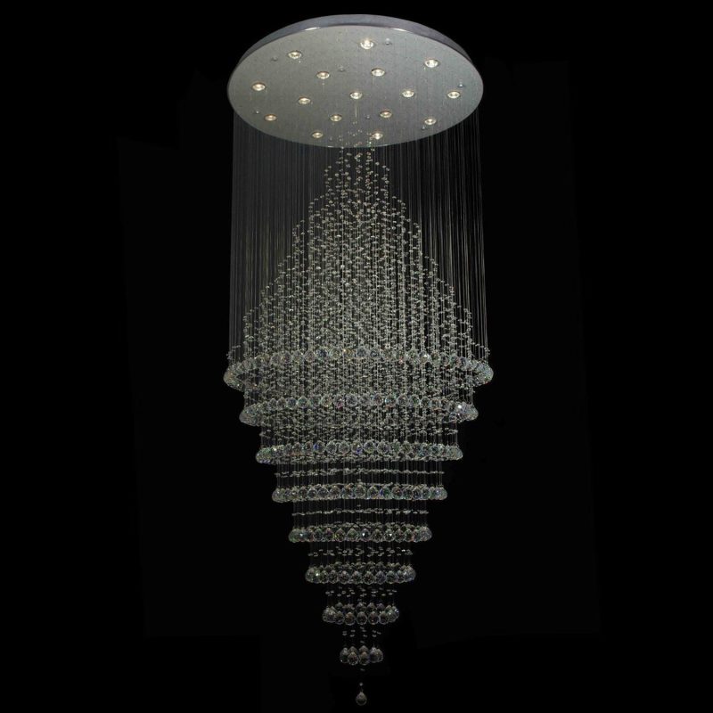 Luxury Modern Round Crystal Chandelier - Staircase Lighting Fixture - Image 4