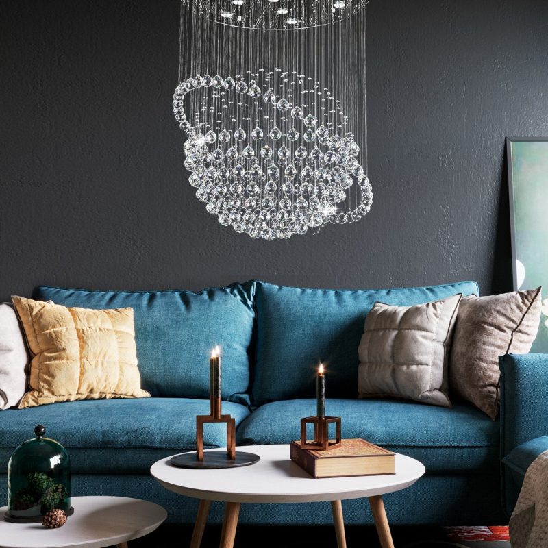Modern Star Sphere Rain Drop Chandelier with Orbit - Image 4