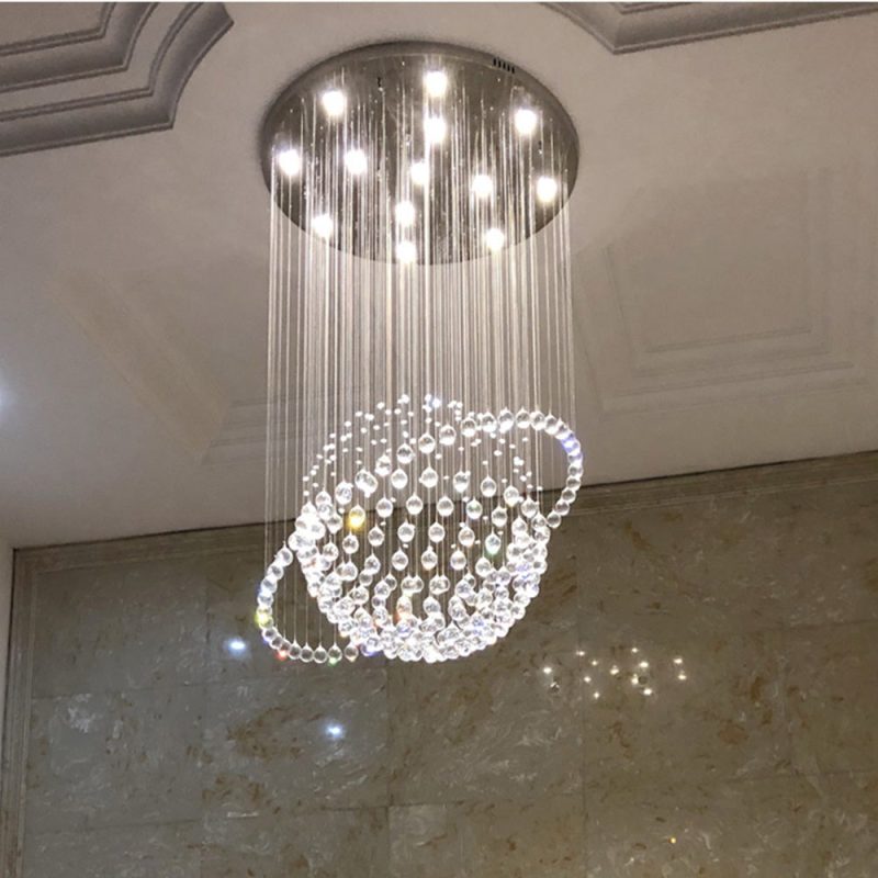 Modern Star Sphere Rain Drop Chandelier with Orbit - Image 13