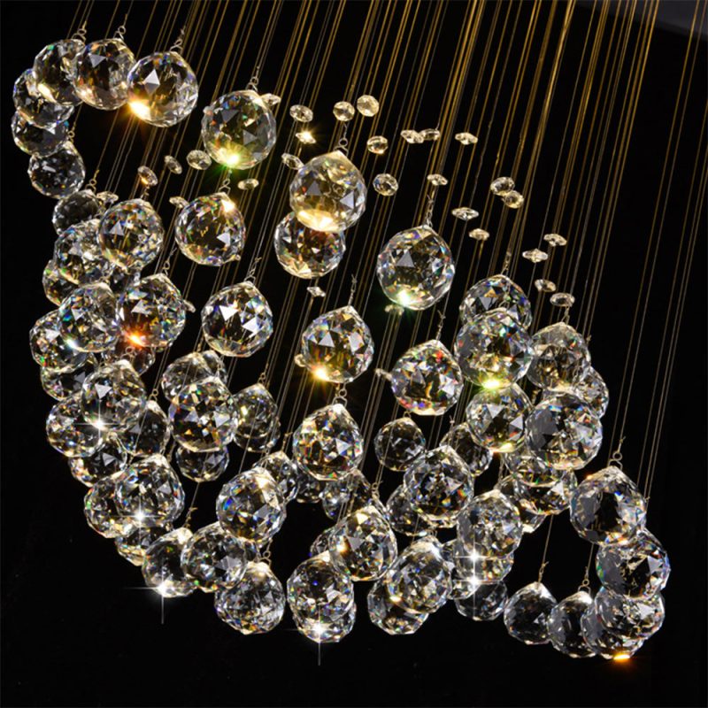 Modern Star Sphere Rain Drop Chandelier with Orbit - Image 12