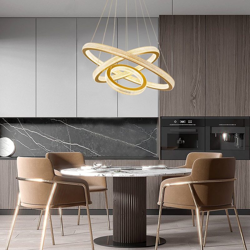 Three Rings Gold LED Chandelier - Image 5