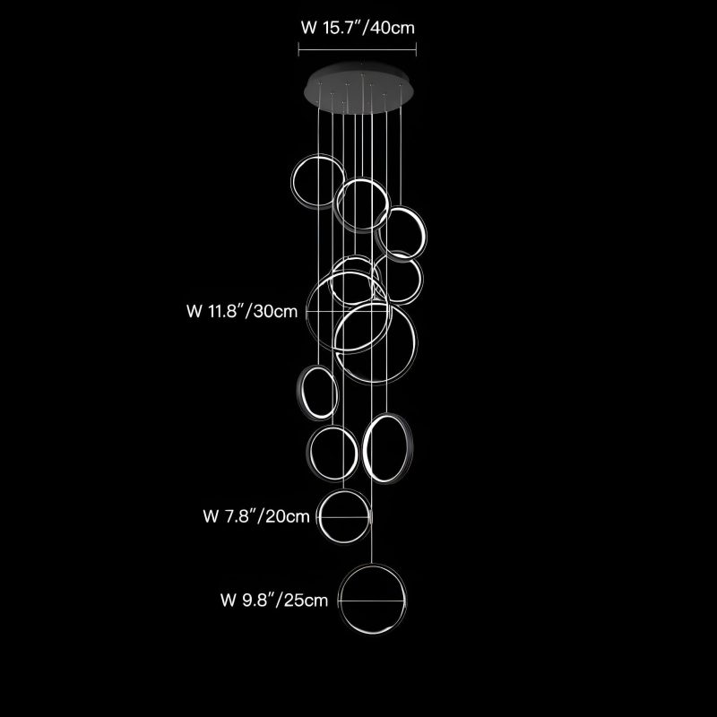 Black Rings LED Light for Modern Minimalist Foyer - Image 6