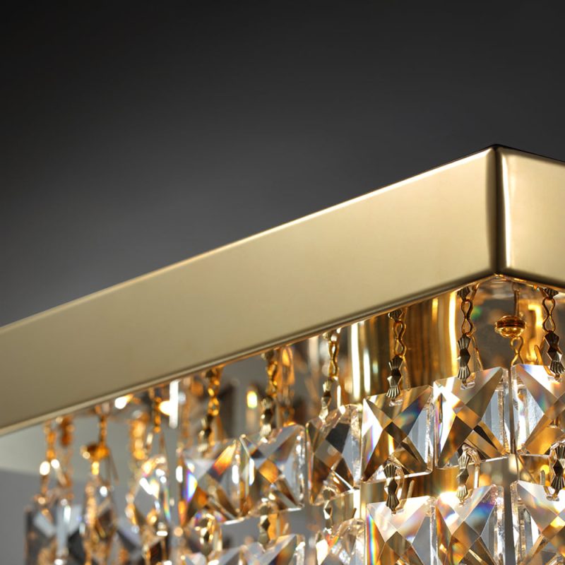 Ceiling Mount Rectangular Crystal Raindrop Chandelier - Image 6