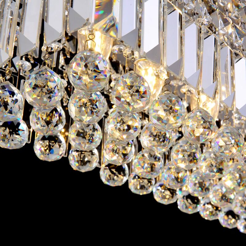 Ceiling Mount Rectangular Crystal Raindrop Chandelier - Image 7