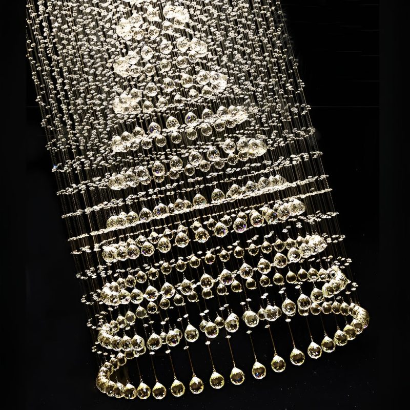Contemporary Luxury Round Design Raindrop Crystal Chandelier - Image 8