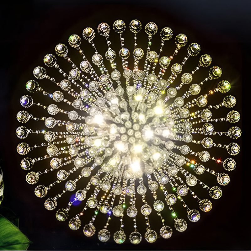 Contemporary Luxury Round Design Raindrop Crystal Chandelier - Image 9