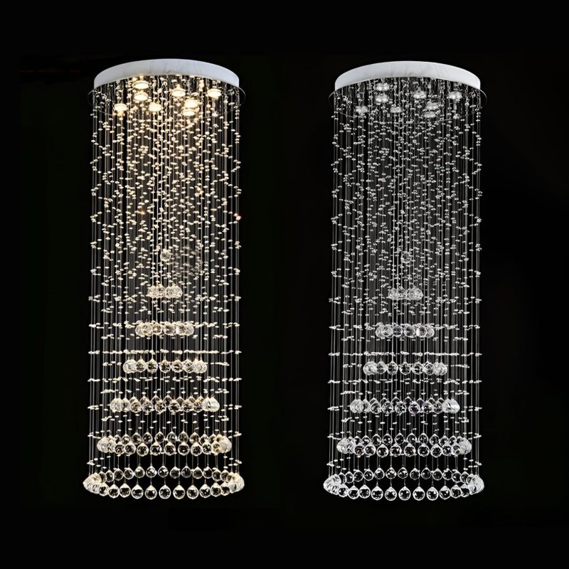 Contemporary Luxury Round Design Raindrop Crystal Chandelier - Image 7