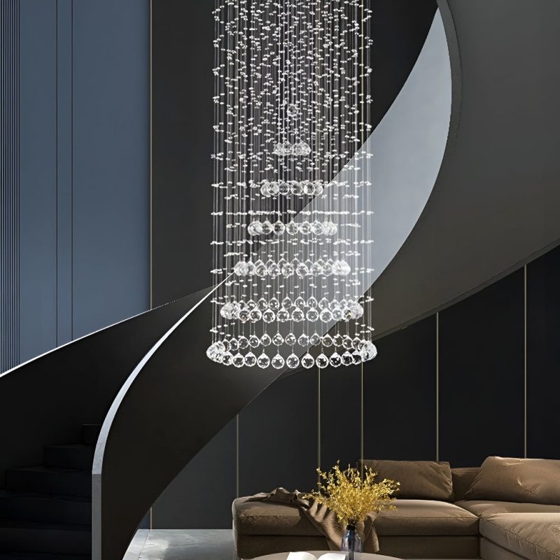 Contemporary Luxury Round Design Raindrop Crystal Chandelier - Image 3