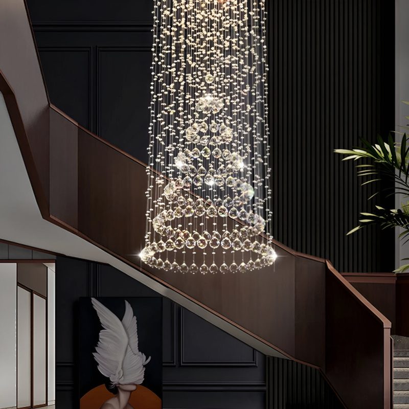 Contemporary Luxury Round Design Raindrop Crystal Chandelier - Image 4