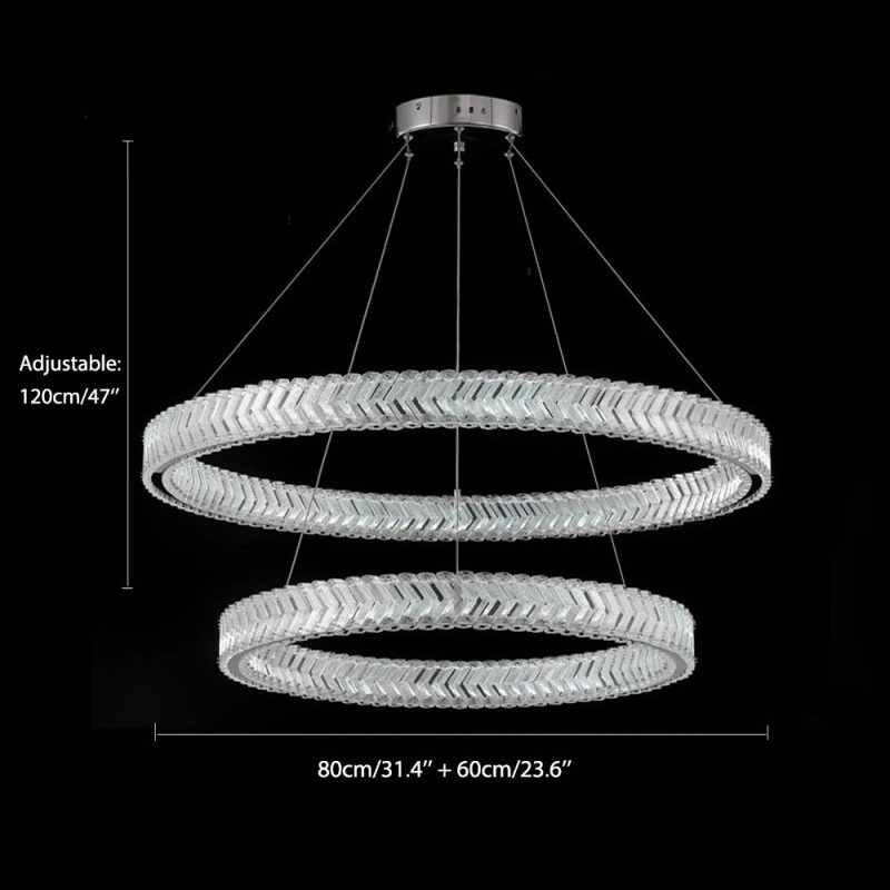 Crystal Ring Chandelier with 2-Tier LED Rings - Image 4