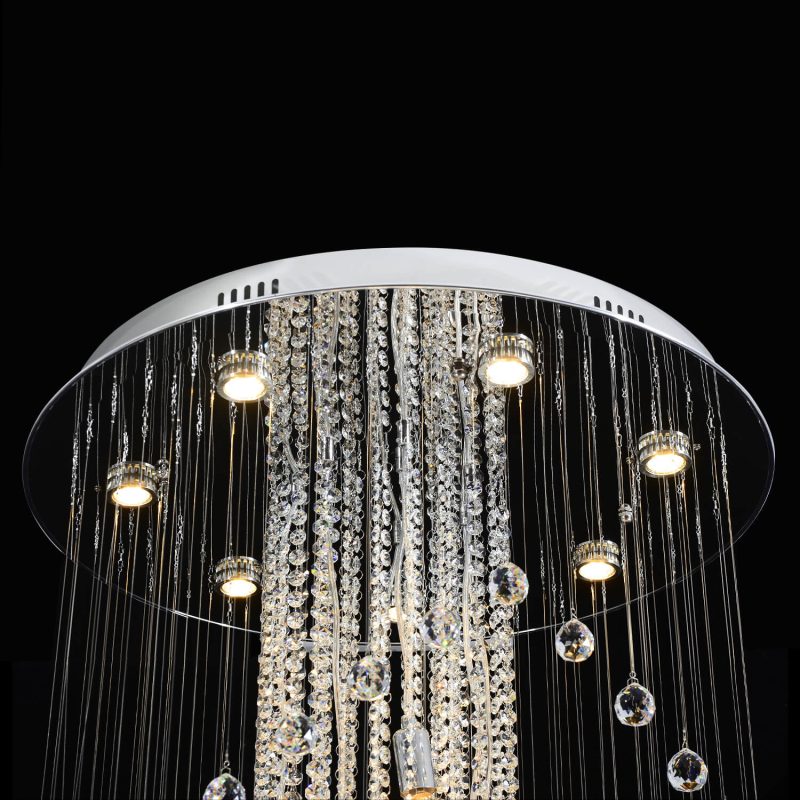 Double Spiral Raindrop Crystal Chandelier - Flush Mount Ceiling Light - Image 10