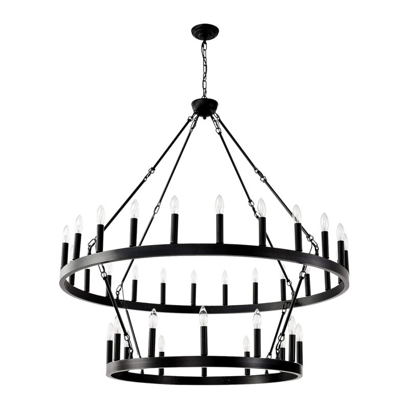 Double-Tier Iron Chandelier Industrial Rustic Lighting - Image 4