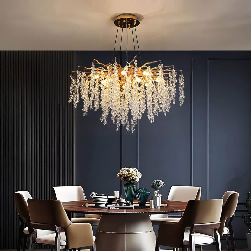 Elegant Luxury French Creative Branch Design with Tassel Crystals Chandelier - Image 2