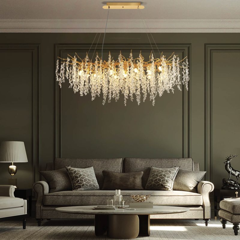 Elegant Luxury French Creative Branch Design with Tassel Crystals Chandelier - Image 3