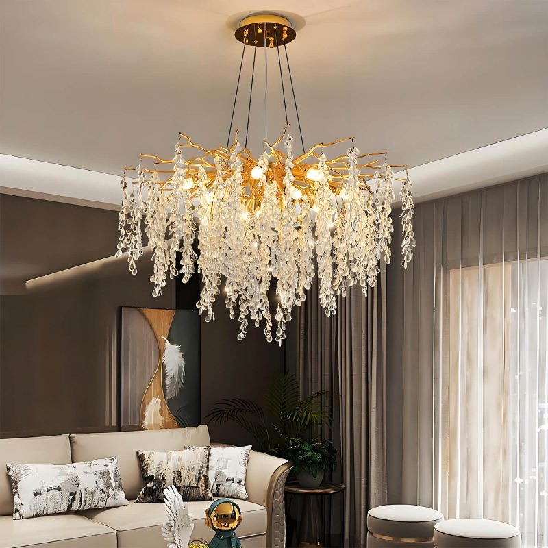 Elegant Luxury French Creative Branch Design with Tassel Crystals Chandelier - Image 4
