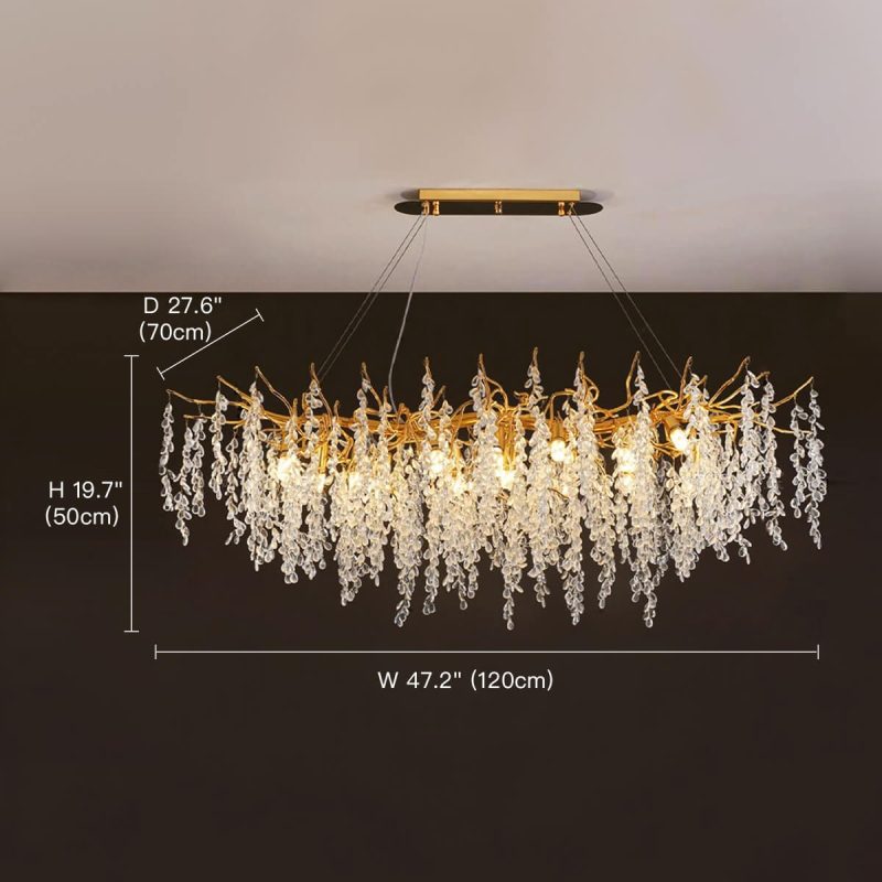 Elegant Luxury French Creative Branch Design with Tassel Crystals Chandelier - Image 6