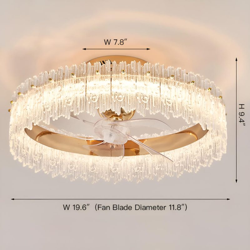 Gold Crystal Oscillating Ceiling Fan Light - Image 4