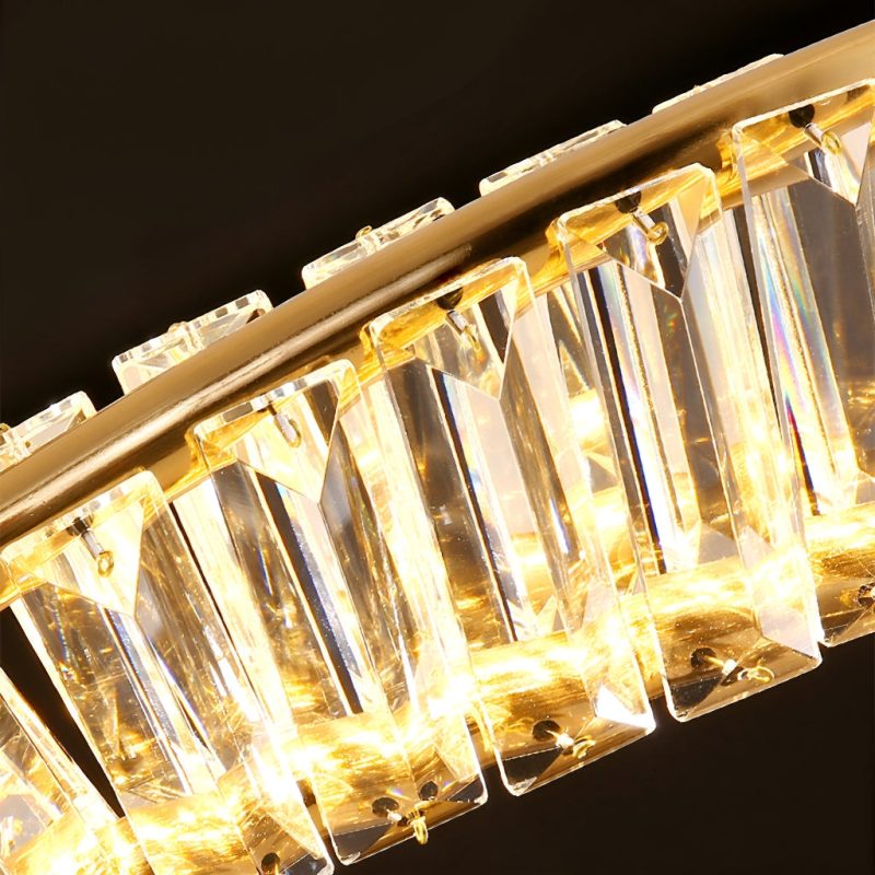 Gold Irregular Ring Crystal LED Chandelier - Multiple Ring Options - Image 9