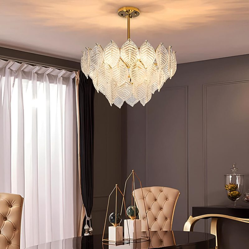 Leaf-Shape French-style Luxurious Crystal Chandelier - Modern  Living Room - Image 2