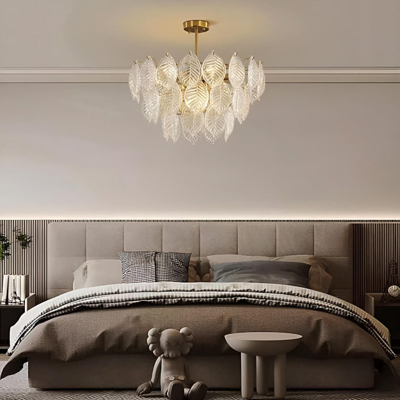 Leaf-Shape French-style Luxurious Crystal Chandelier - Modern  Living Room - Image 3