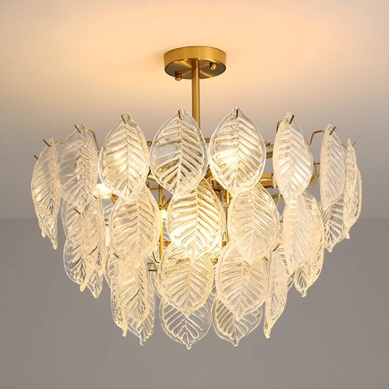 Leaf-Shape French-style Luxurious Crystal Chandelier - Modern  Living Room - Image 6