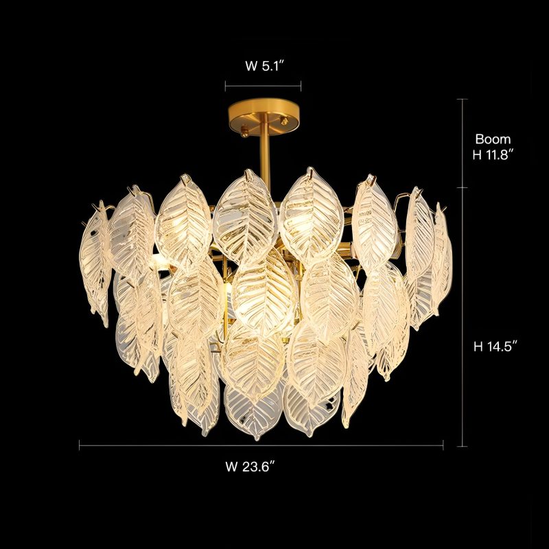 Leaf-Shape French-style Luxurious Crystal Chandelier - Modern  Living Room - Image 9