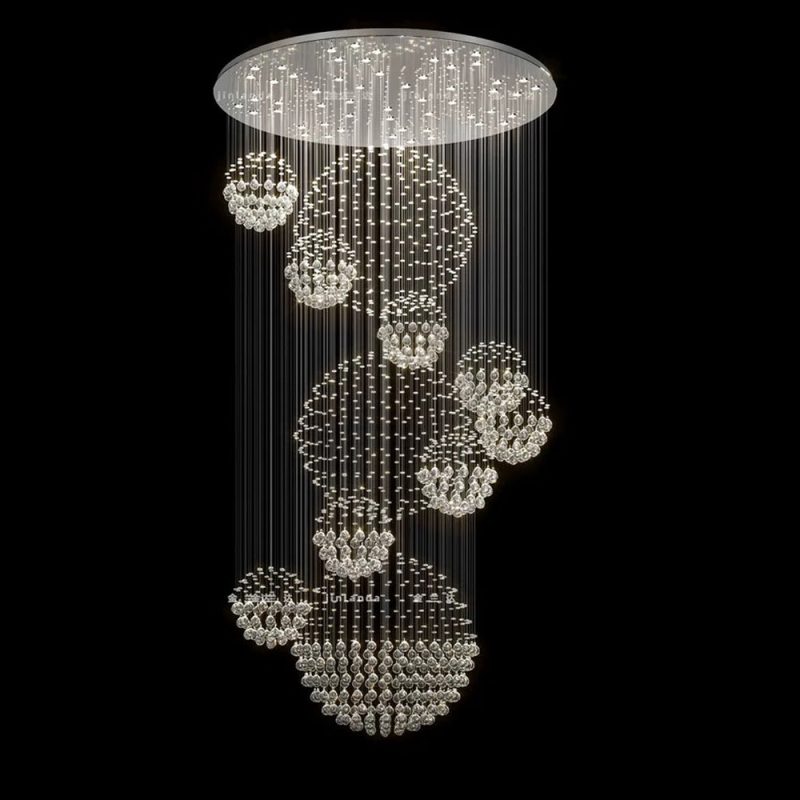 Luxury Solar System Spiral Raindrop Chandelier For Foyer and Entryway - Image 9