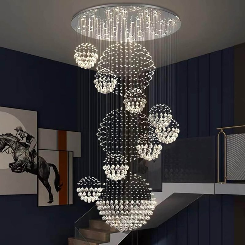 Luxury Solar System Spiral Raindrop Chandelier For Foyer and Entryway - Image 5